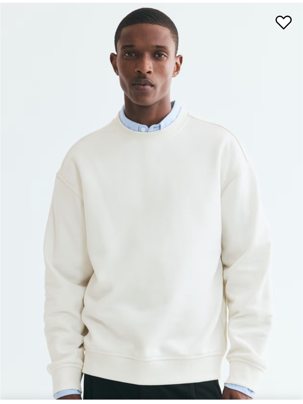 H&M Men's Crewneck Sweatshirt in Off-White